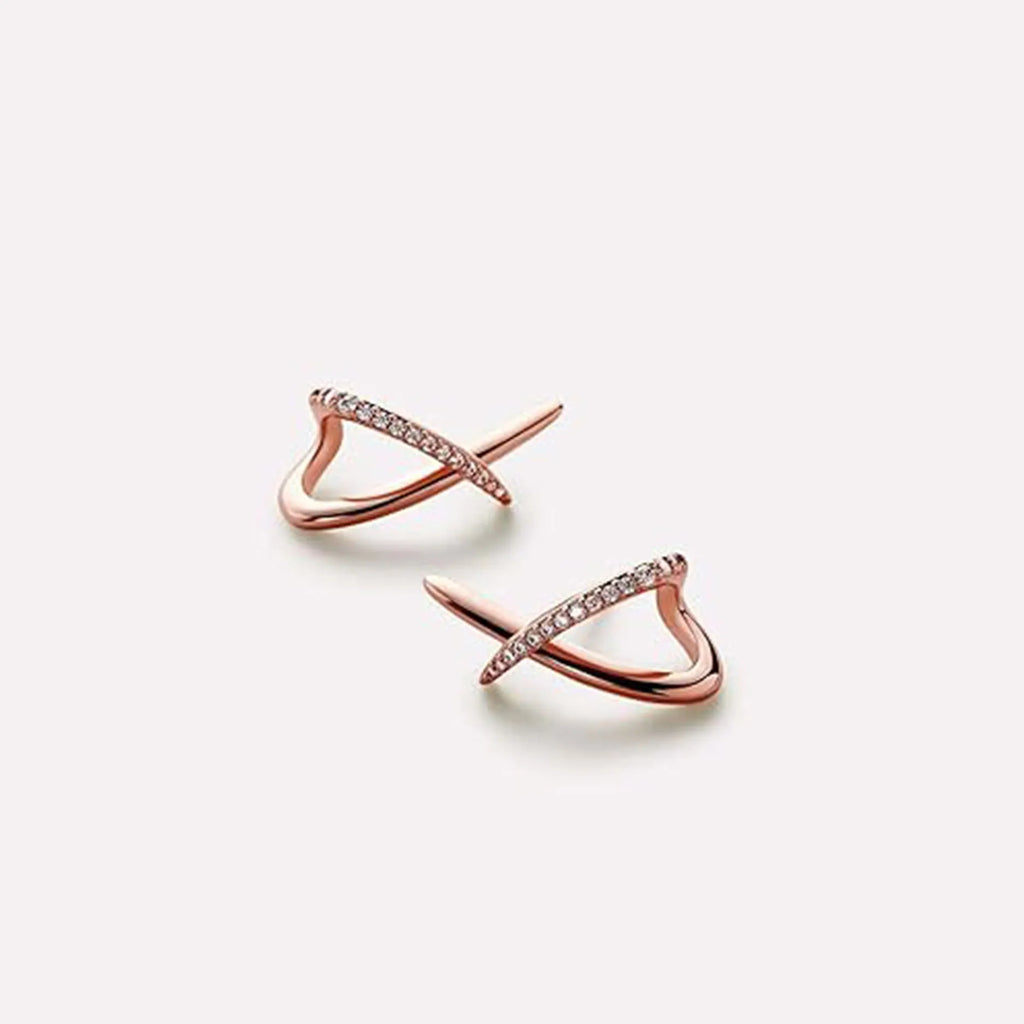 Zinc alloy electroplated 14K gold clip earrings in geometric shape, available in gold, silver, and rose gold