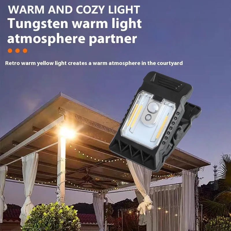 Intelligent induction clip lamp with IP65 waterproof rating and clip mounting