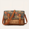 PU leather women's crossbody bag with printed pattern and adjustable shoulder strap