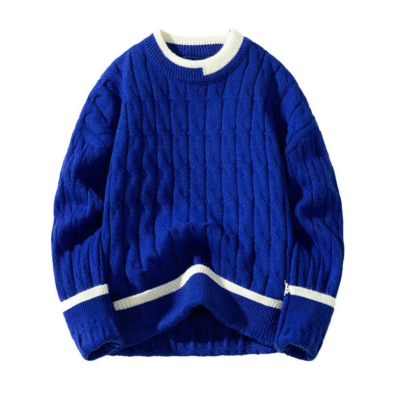 Men's loose modal acrylic pullover sweater in multiple colour options for autumn and winter wear