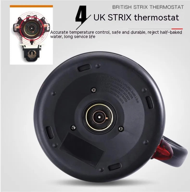 Gold stainless steel kettle with touch controls and 1L capacity marking