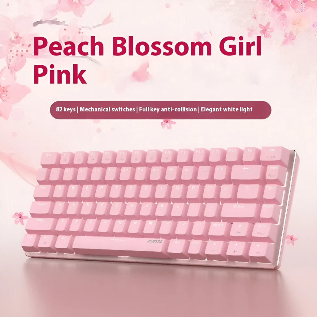 82-key mechanical keyboard with white backlight and metal construction