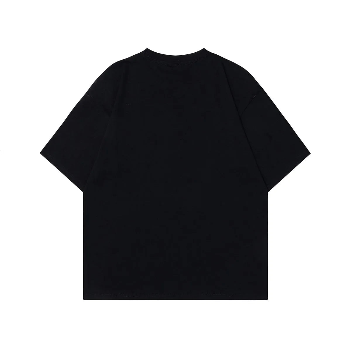 Men's grey cotton t-shirt with a retro character print, showing short sleeves and loose fit.