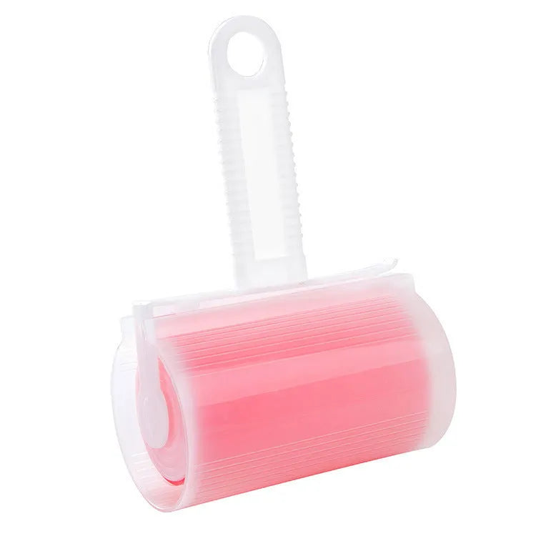 Washable reusable lint roller for pet hair removal in blue green pink yellow colours