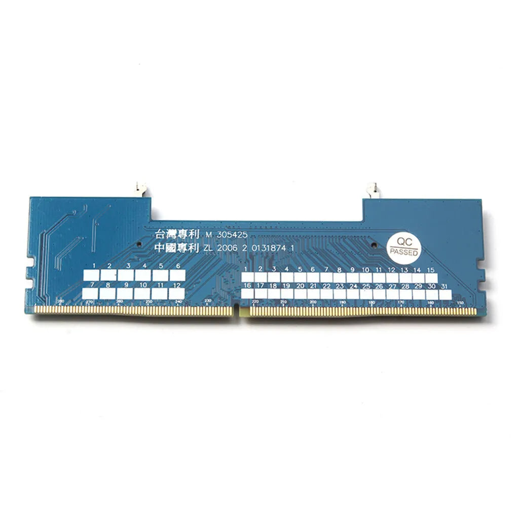 Memory adapter card converting laptop DDR4 SO-DIMM to desktop motherboard slot