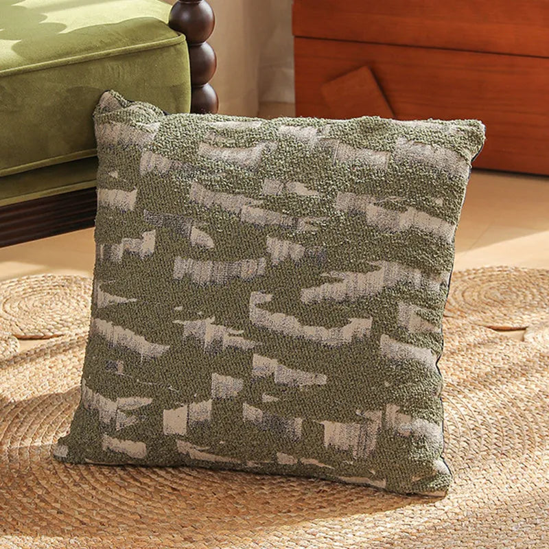 45cm square Jacquard woven cushion cover with retro plant pattern in multiple colour options