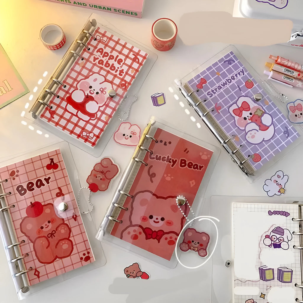 A6 loose-leaf notebook refill with decorative cover, 80 sheets, 6-hole punch