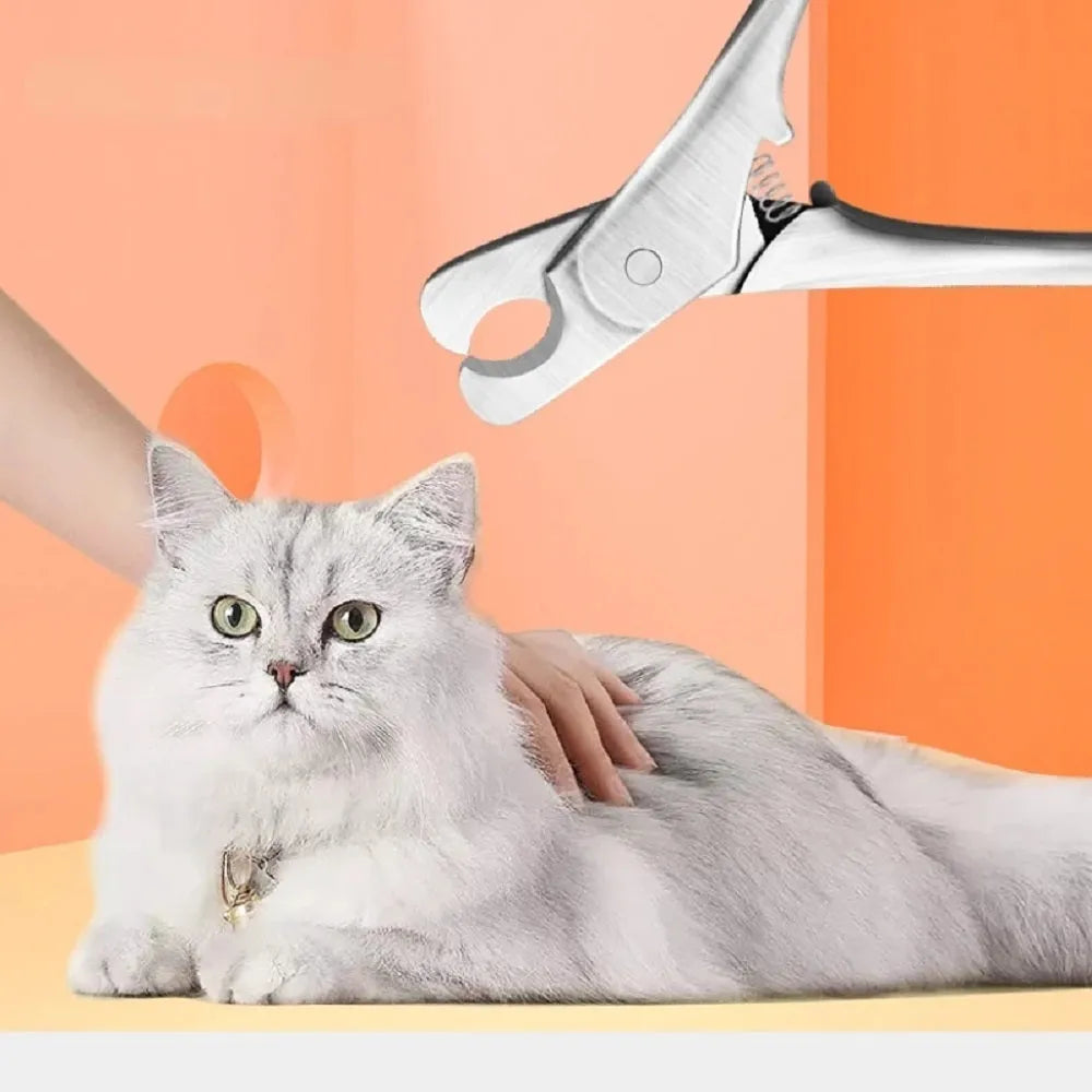 Professional silver stainless steel pet nail clipper for dog and cat grooming