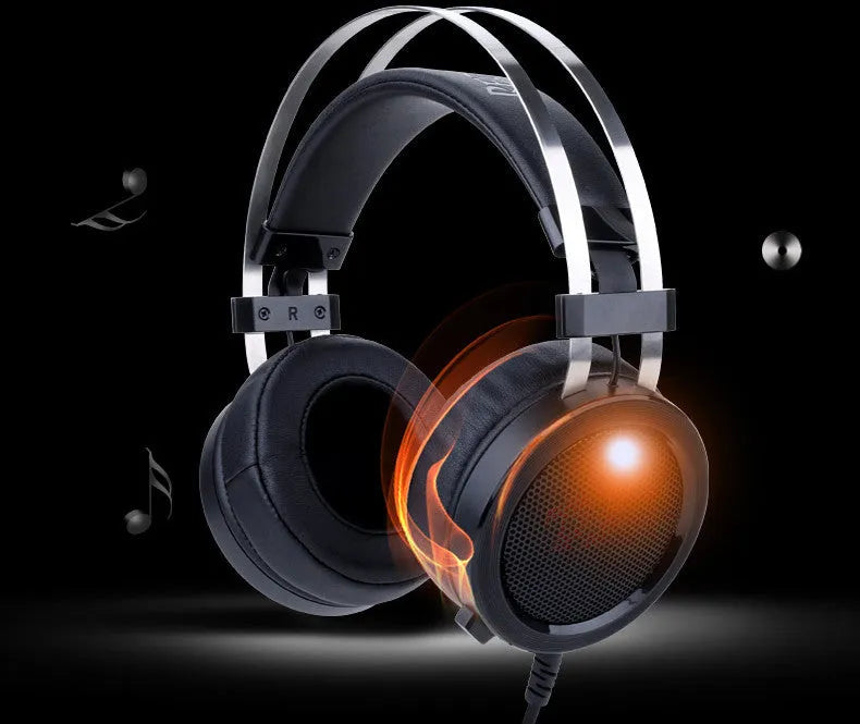 Black wired computer gaming headset with over-ear design and 3.5mm audio connector