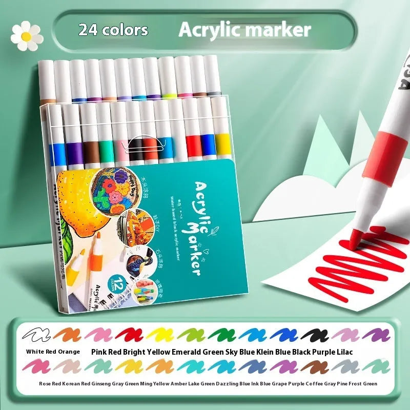 True colour acrylic marker pen set in multicolour options for student painting projects
