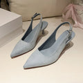Women's apricot suede pointed toe stiletto high heels on a white background