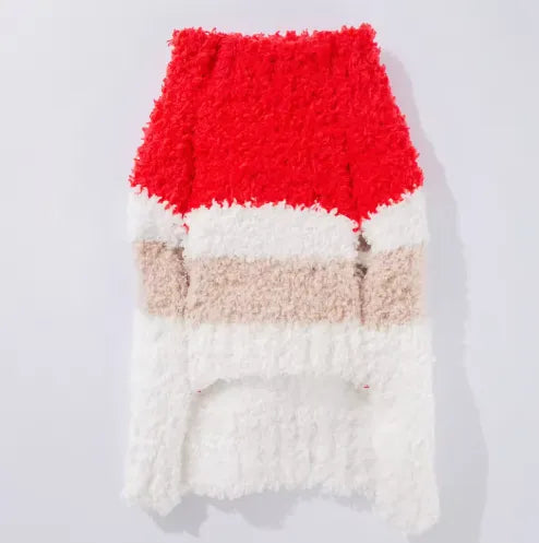 Korean pet cotton thin sweater in Santa Claus style, five sizes for dogs and cats