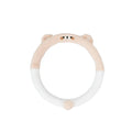 Plush steering wheel cover with embroidered animal design measuring 38cm in diameter