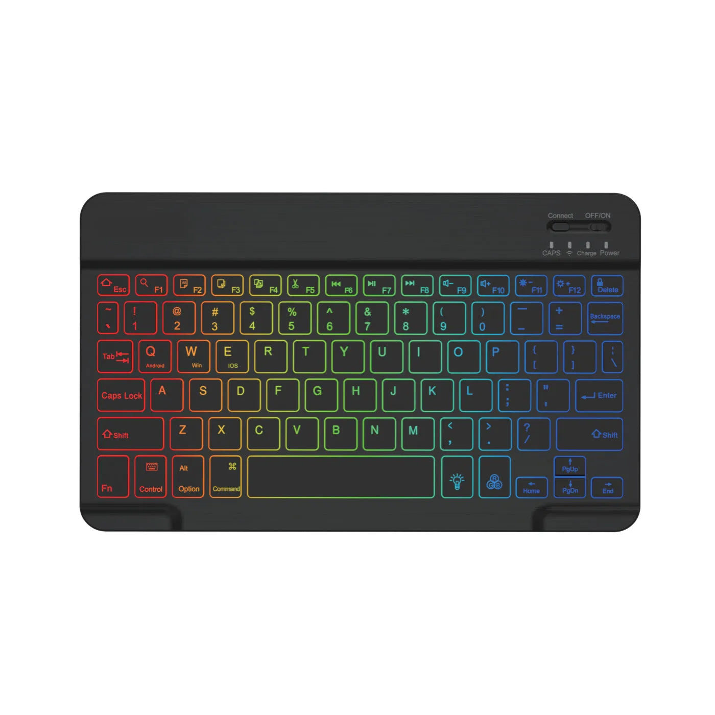 10-inch colourful backlit Bluetooth wireless keyboard for tablets in various colour options