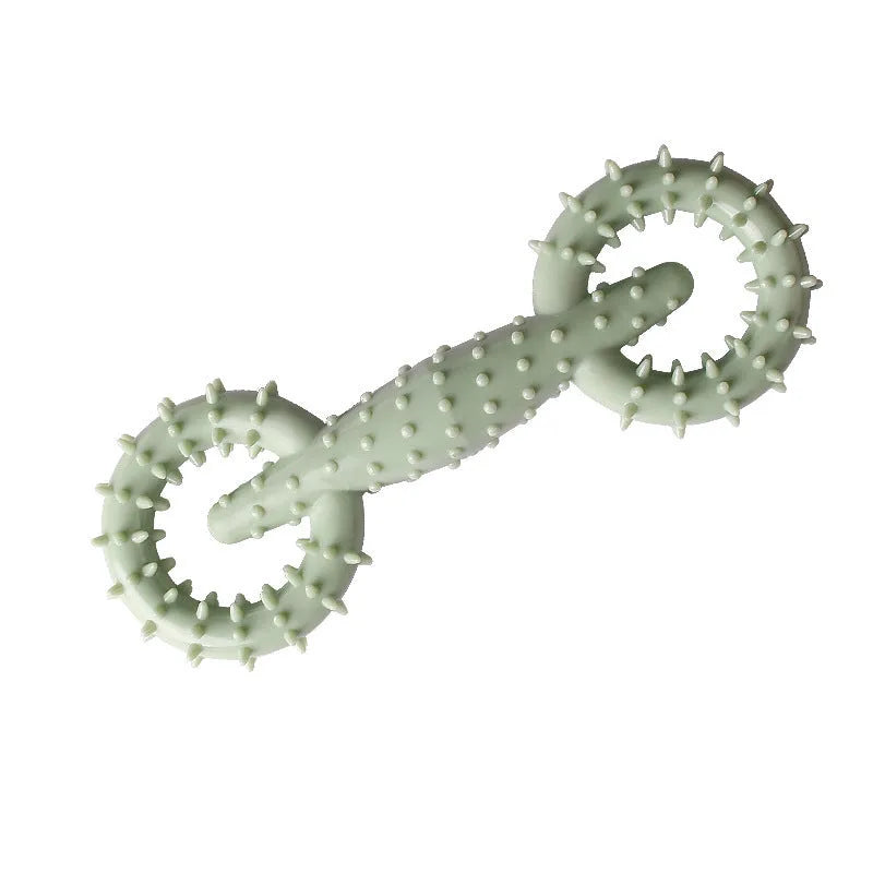 Blue TPR dog chew toy ring measuring 16cm diameter for puppy teething relief