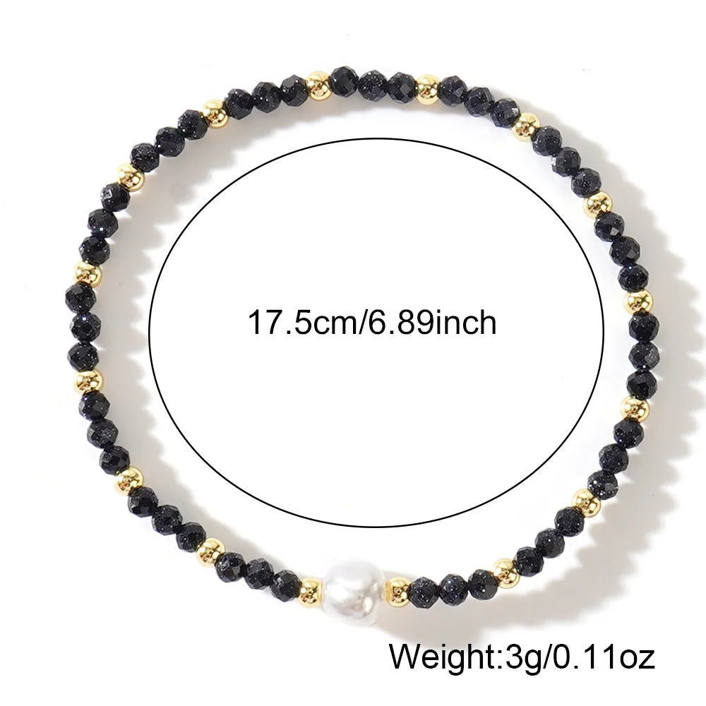 Personalised natural stone bracelet with geometric ellipse shape in light luxury unisex design