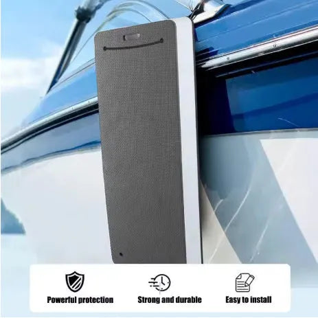 Blue EVA foam boat fender showing thickened rectangular design for marine anti-collision protection