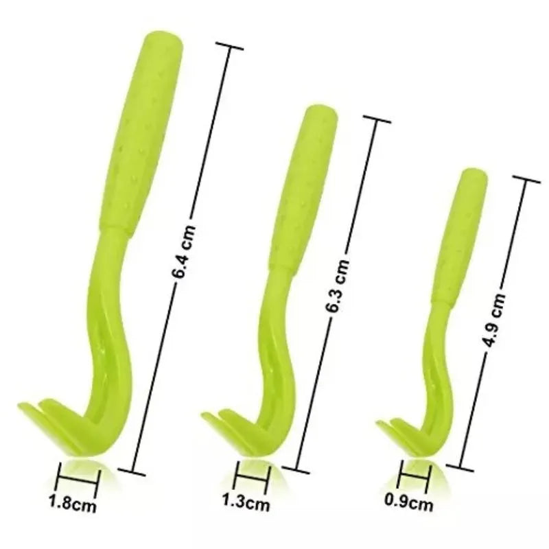 Three plastic tick removal hook tools for dogs and cats in blue colour