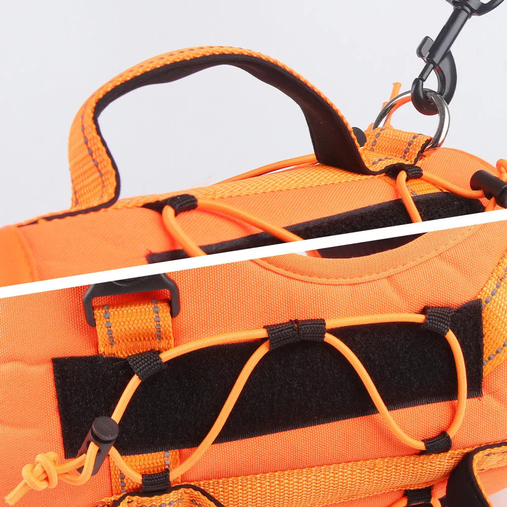 Reflective dog vest harness with integrated hand holding rope in multiple colour options