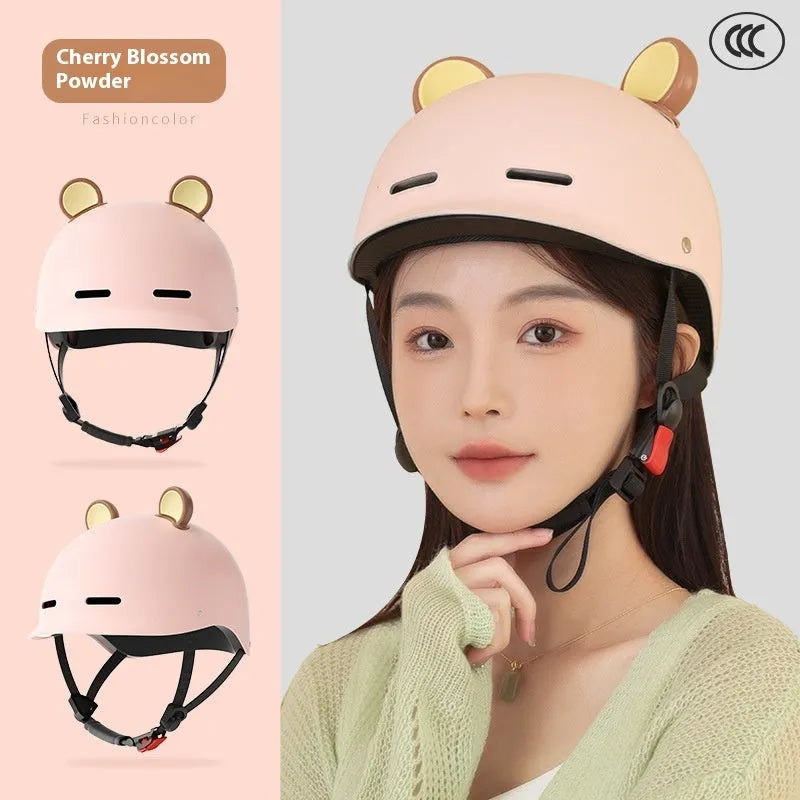 3C certified ABS electric bicycle helmet for commuting in mocha colour with strap