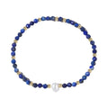 Personalised natural stone bracelet with geometric ellipse shape in light luxury unisex design