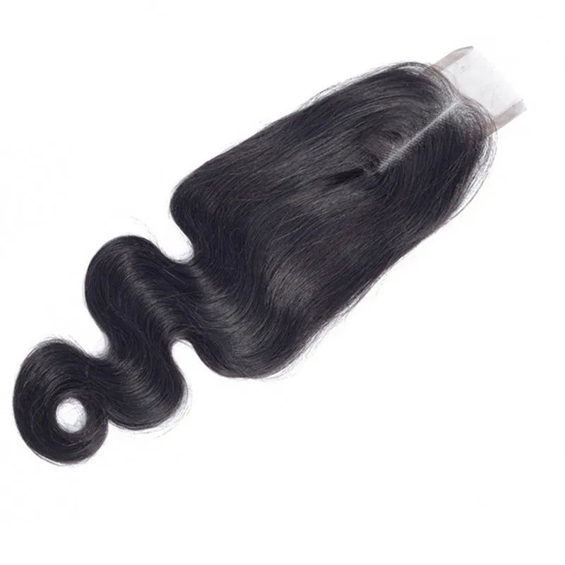 Natural colour straight human hair wig in exotic style on display