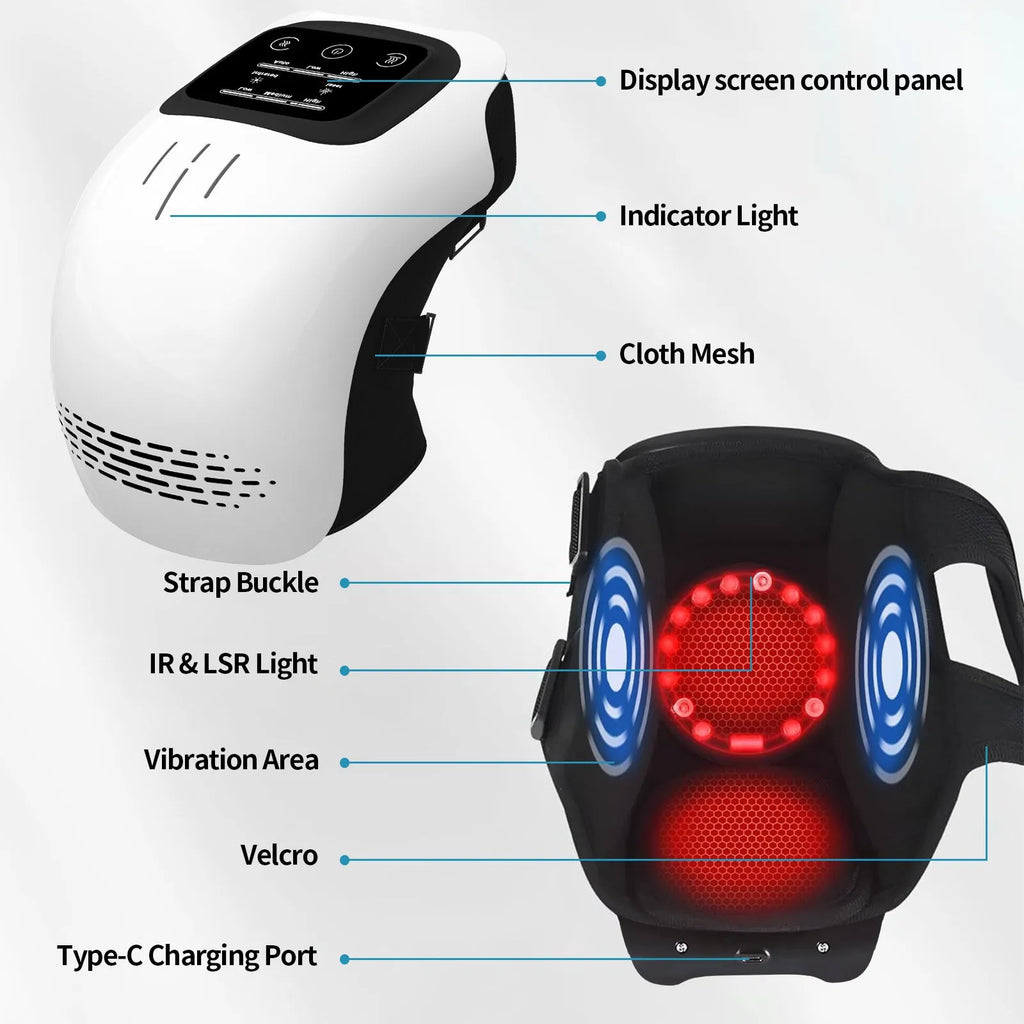 Intelligent electric knee massager in white colour for knee physiotherapy and pain relief