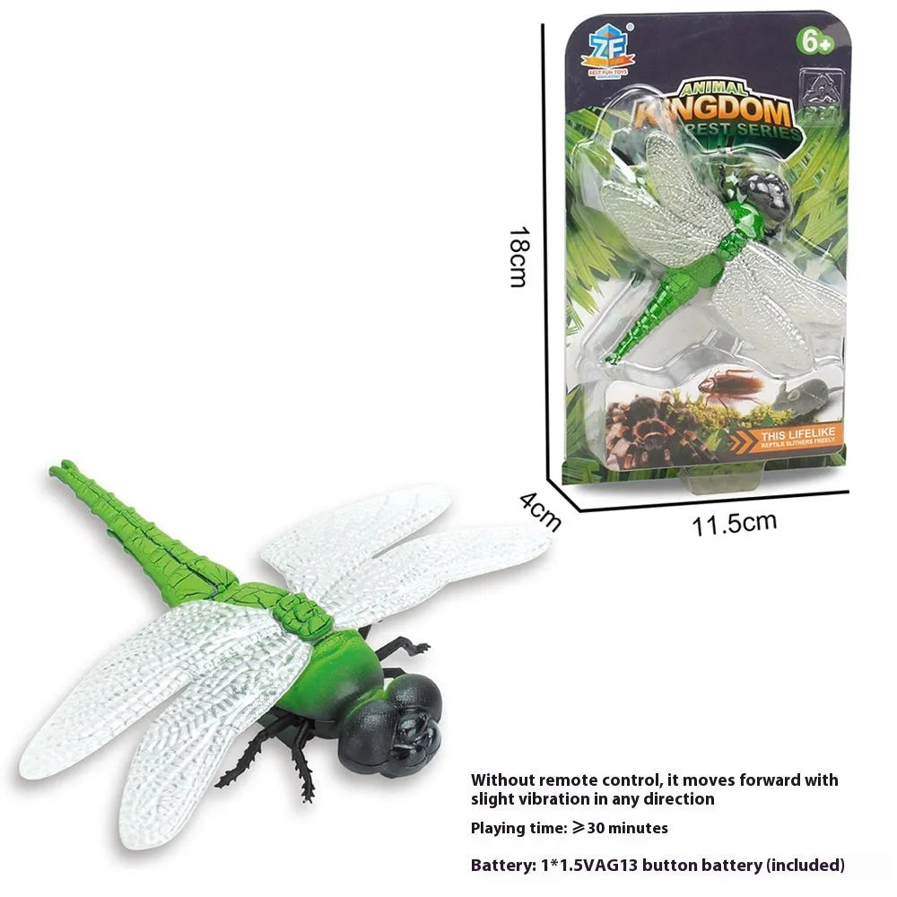 Vibration walking pet toy with cockroach, tarantula, mouse, and dragonfly designs on 11x5cm plastic base