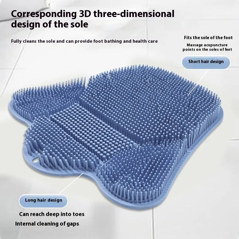Silicone bath massage cushion mat measuring 31cm by 32cm with textured bristle surface