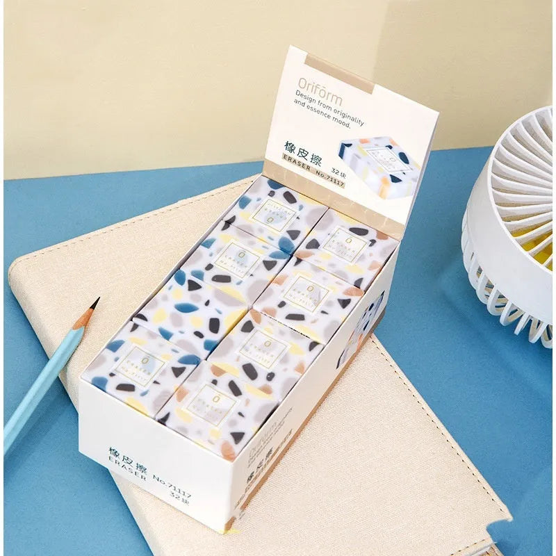 Brick-shaped super clean traceless rubber eraser for student pencil corrections