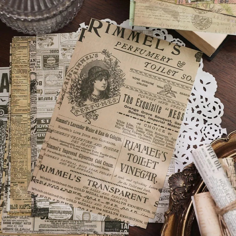 Printed retro literary notebook decorative paper letter in vintage colour theme