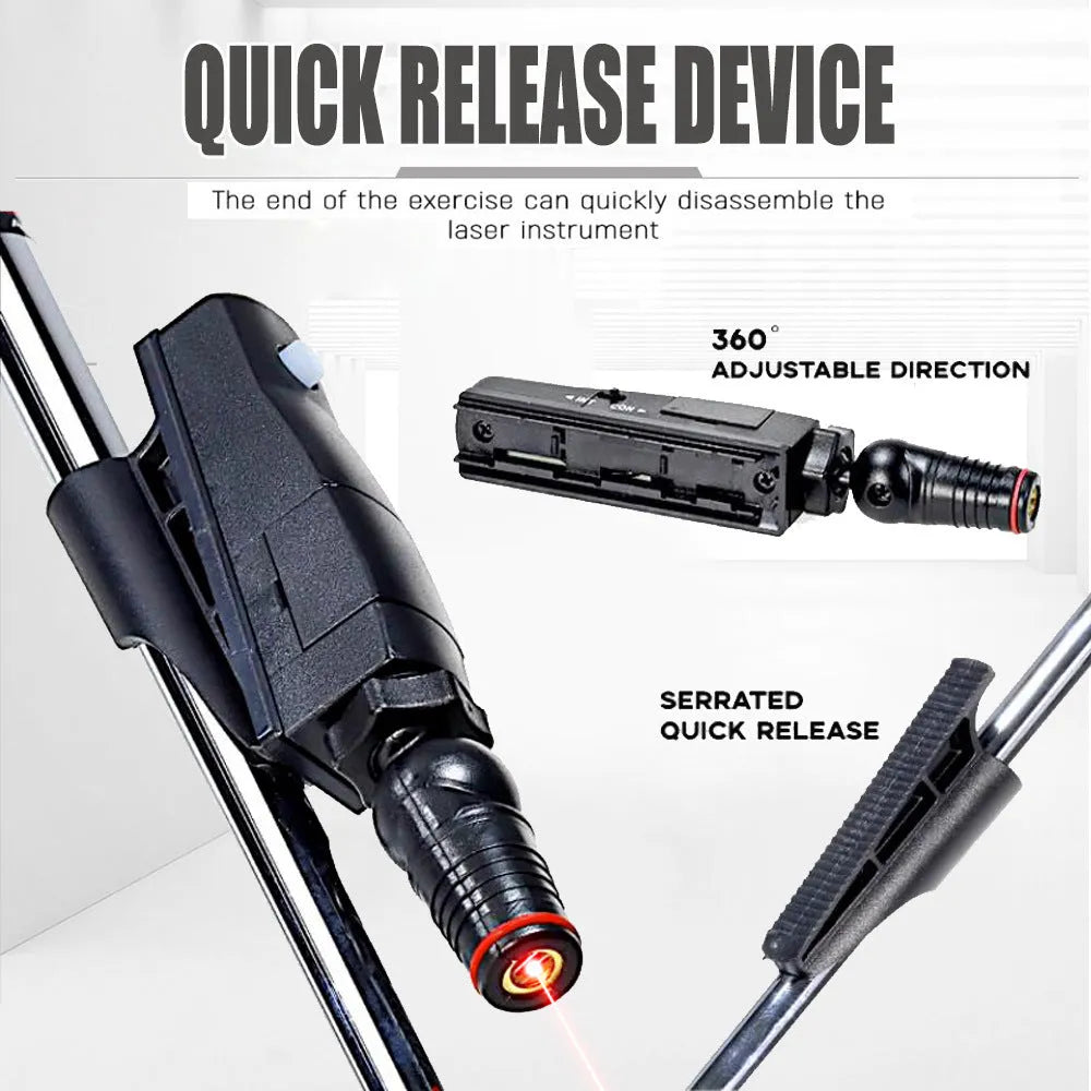 Black golf laser aiming instrument attached to putter for alignment practice