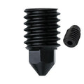 Bambu Lab A1 Mini hot end assembly with hardened steel nozzle and black silicone protective sleeve