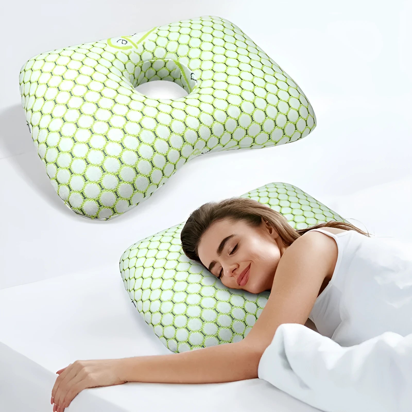 Beauty salon single hole ear pillow with detachable cover in Boer Gray colour.