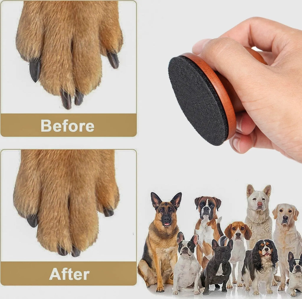 Wooden dog claw grinding board with removable sandpaper sheets for pet nail repair