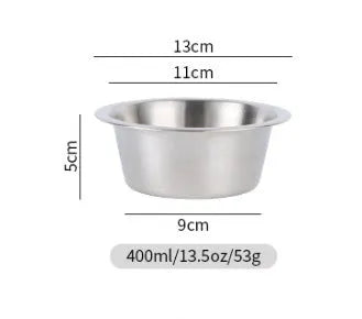 Silver stainless steel pet drinking water bowl, large capacity up to 5.6 litres, for dogs and cats