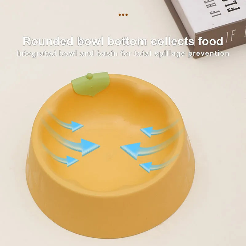 Green plastic double pet bowl for cats and dogs with anti-tipping base and separate food and water compartments