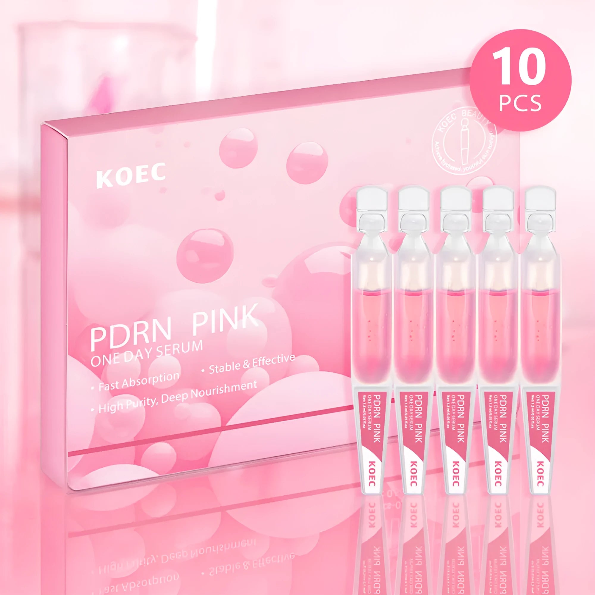 KOEC Powder Polypeptide 10-pack of disposable latex sheet face masks for hydration.