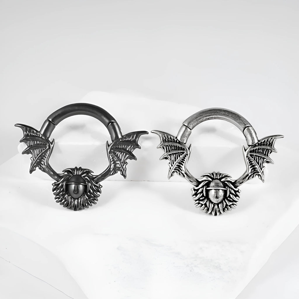 Copper geometric ear extender for stretched ears with magnetic cone closure, shown in multiple style variations.