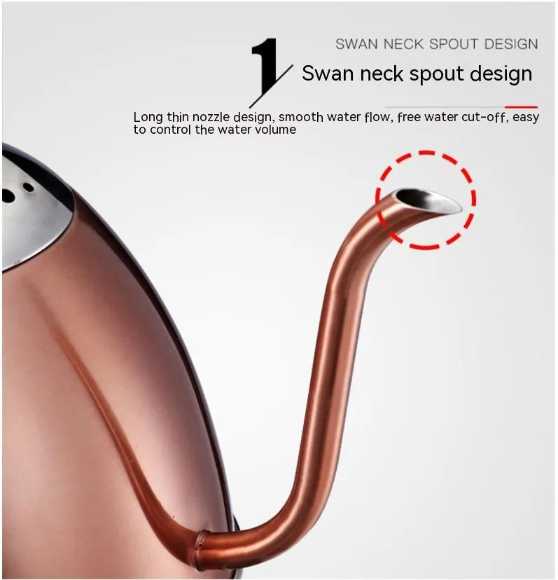 Gold stainless steel kettle with touch controls and 1L capacity marking