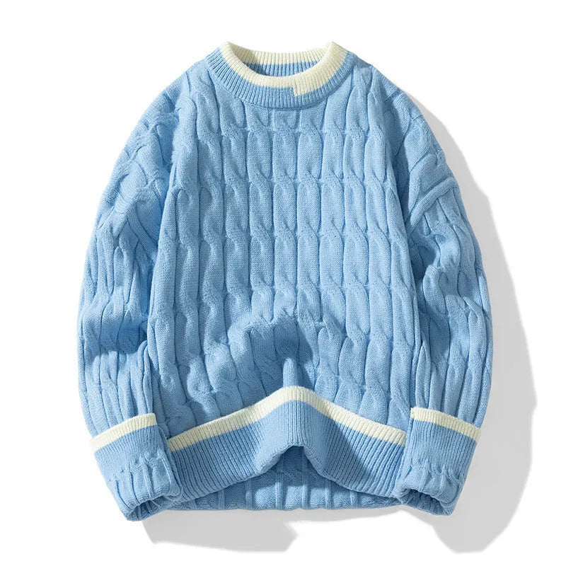 Men's loose modal acrylic pullover sweater in multiple colour options for autumn and winter wear