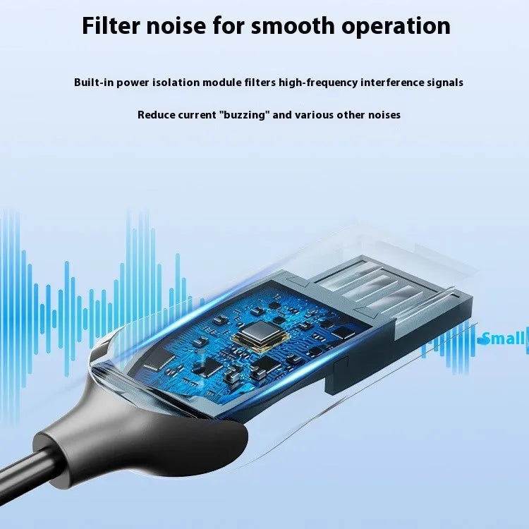 NAI USB car Bluetooth receiver with USB-A and 3.5mm connectors for wireless audio streaming in vehicles