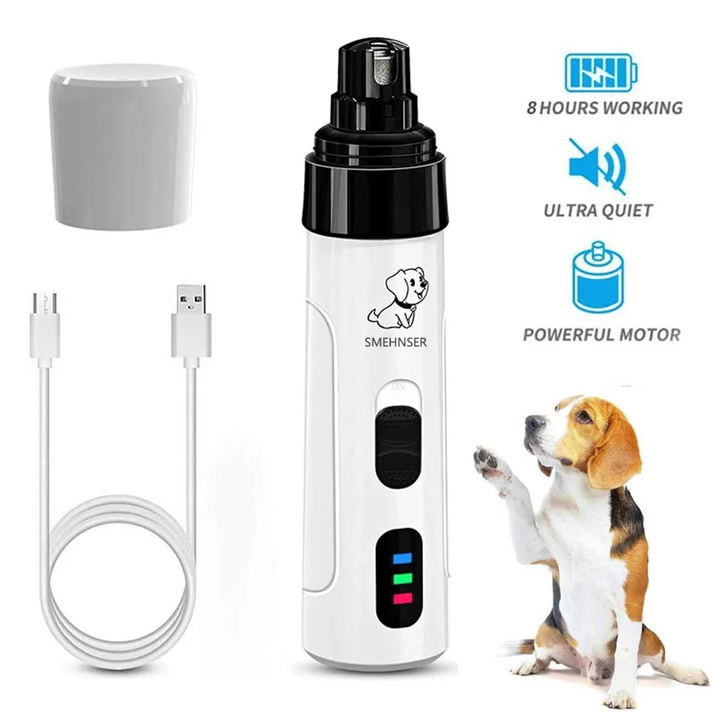 Pet automatic nail piercing device 3-speed LED electric dog nail grinder with dust collection