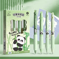 Erasable gel pen with cartoon design and 0.5mm tip in colour options like black and crystal blue.