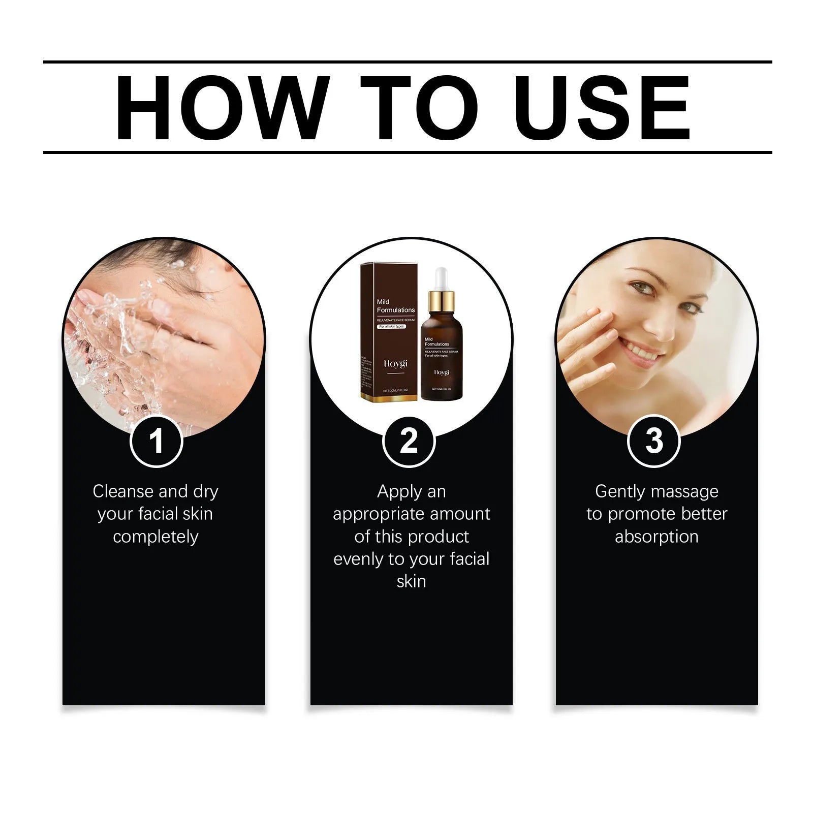 30ml facial skincare essence bottle with arbutin collagen hyaluronic acid formula 2.8cm dimensions
