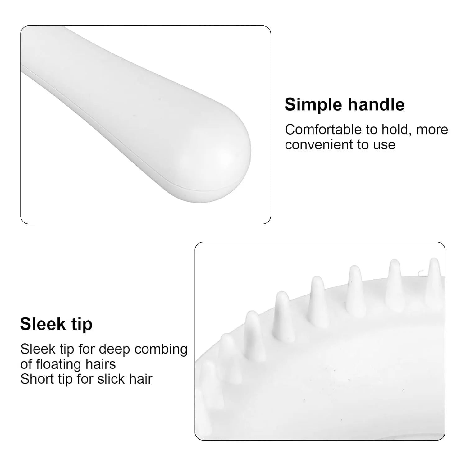 Blue and white dual-sided pet grooming brush with ergonomic handle for cats and dogs