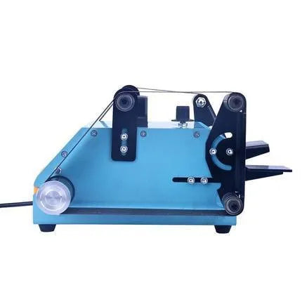 Blue desktop dual-axis belt sander with 750W motor and variable speed control for sharpening and polishing