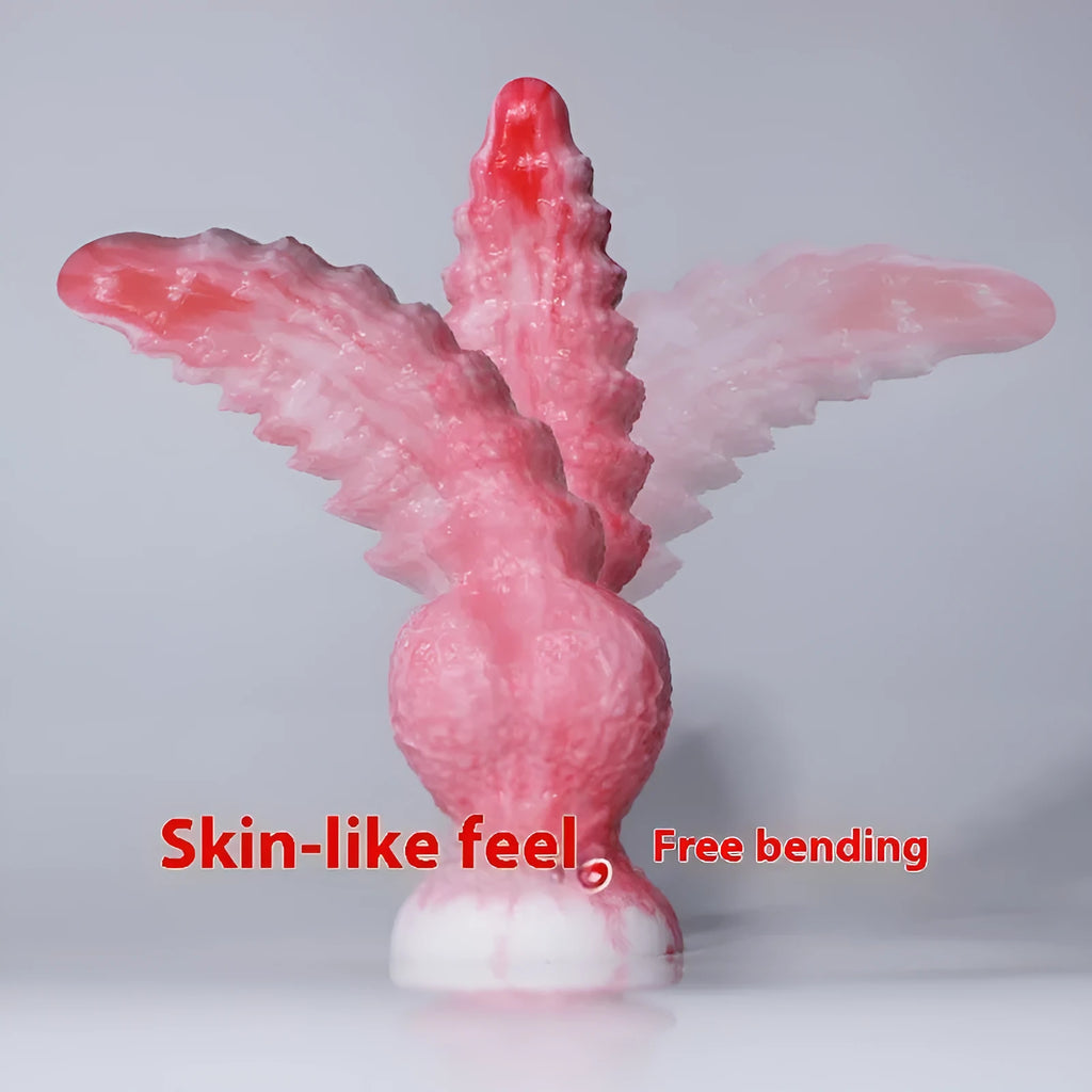 Pink platinum silicone shaped penis masturbation device for women