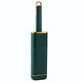 Blue reusable pet hair remover brush with a self-cleaning storage base.
