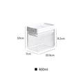 White transparent plastic 400ml storage container with airtight lid for grains